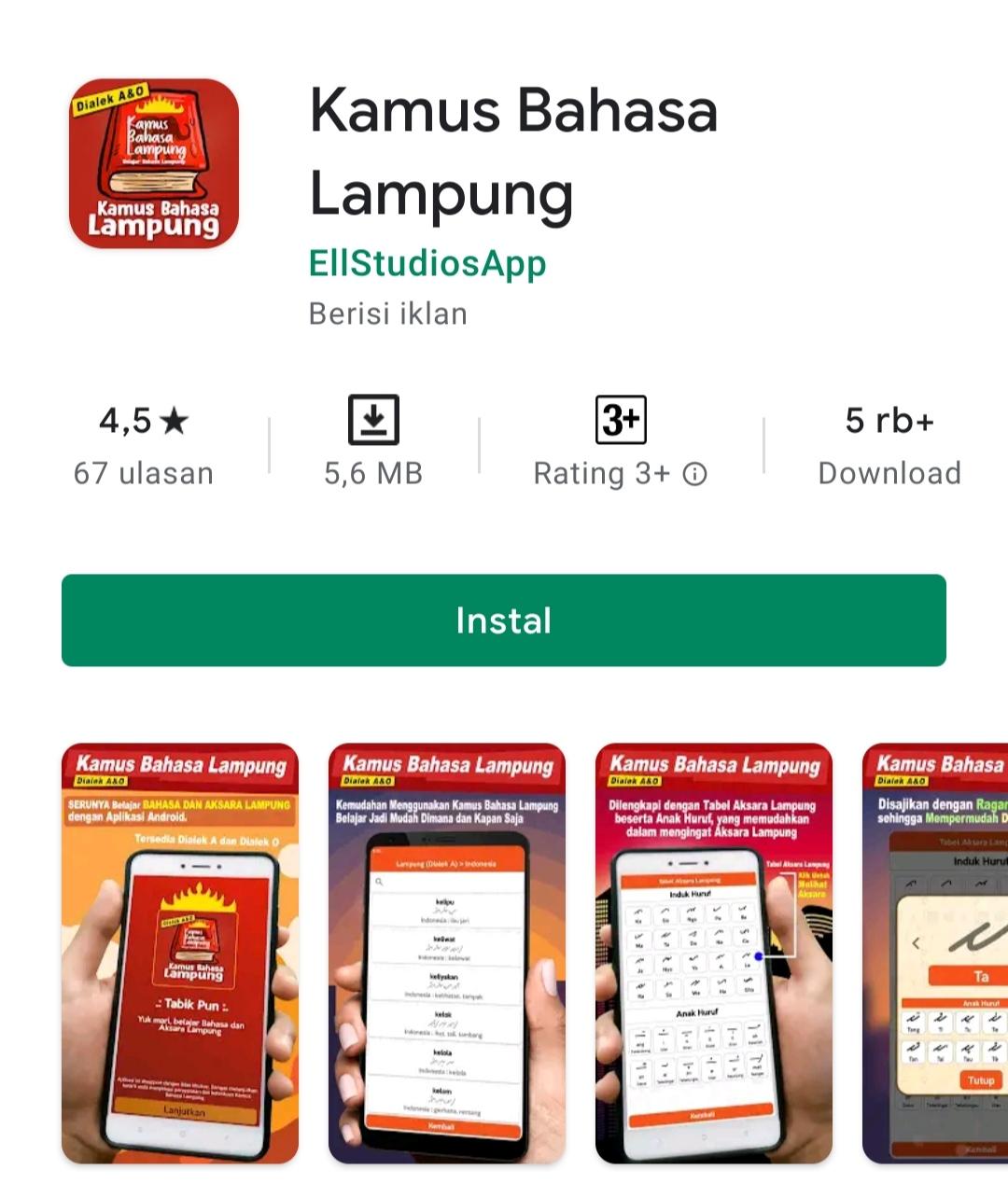 Aplikasi translate Bahasa lampung