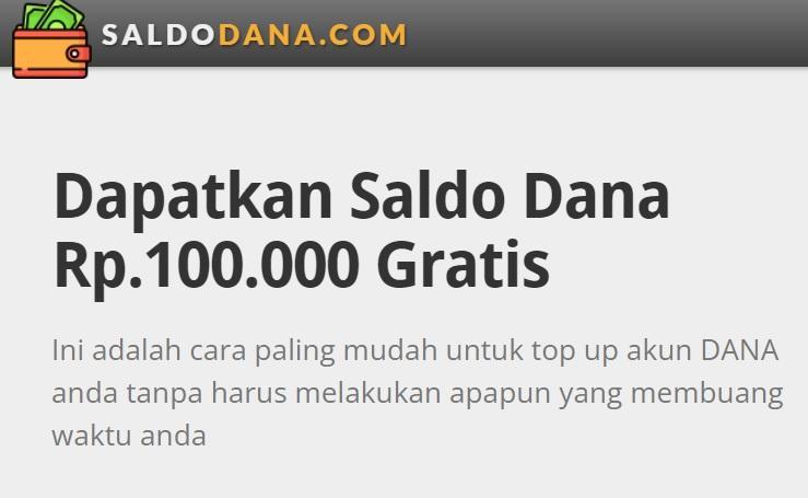 Saldo Dana 100 Ribu Gratis 2022